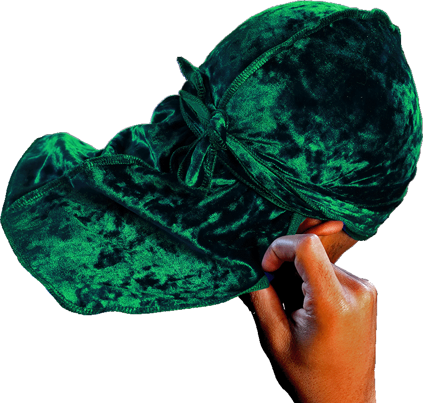Premium Crushed Velvet Forest Green Durag