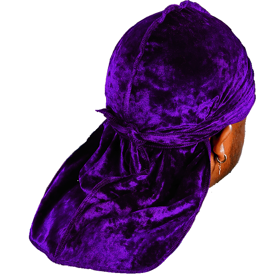 JagRags Crushed Velvet and Concord Purple Durag for Men