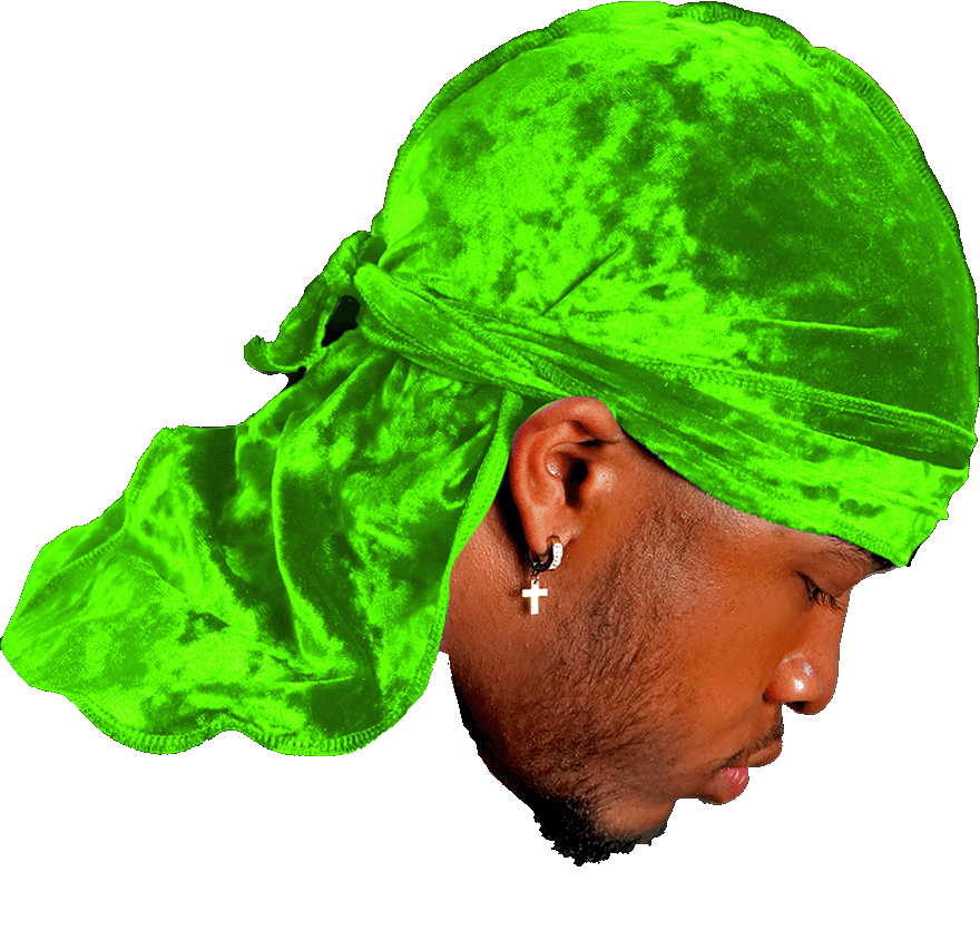 Premium Crushed Velvet Lime Green Durag