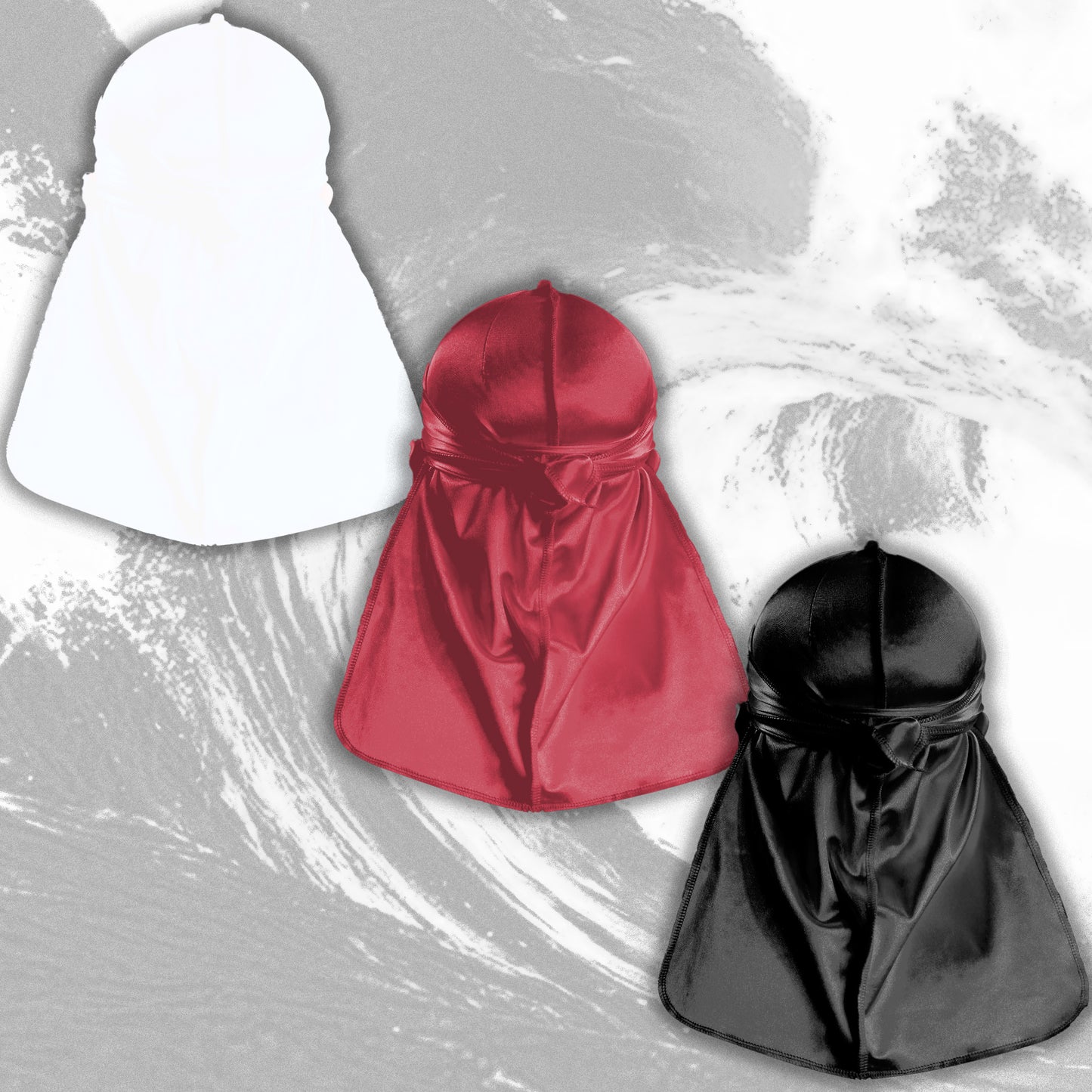 Premium Silk Durag Bundle Coral Red
