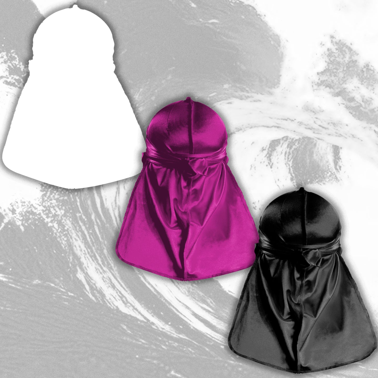 Premium Silk Durag Bundle Magenta Purple