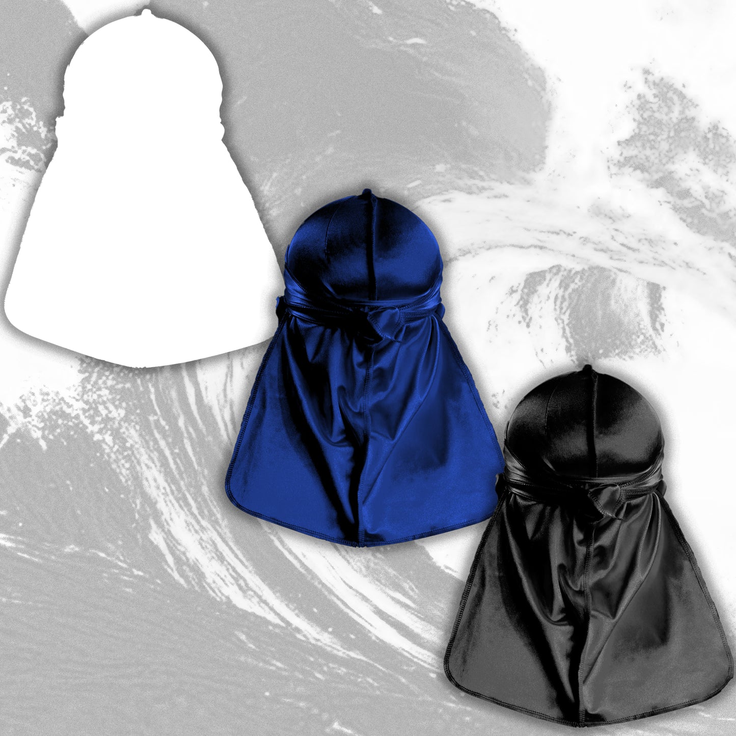 Premium Silk Durag Bundle Navy Blue