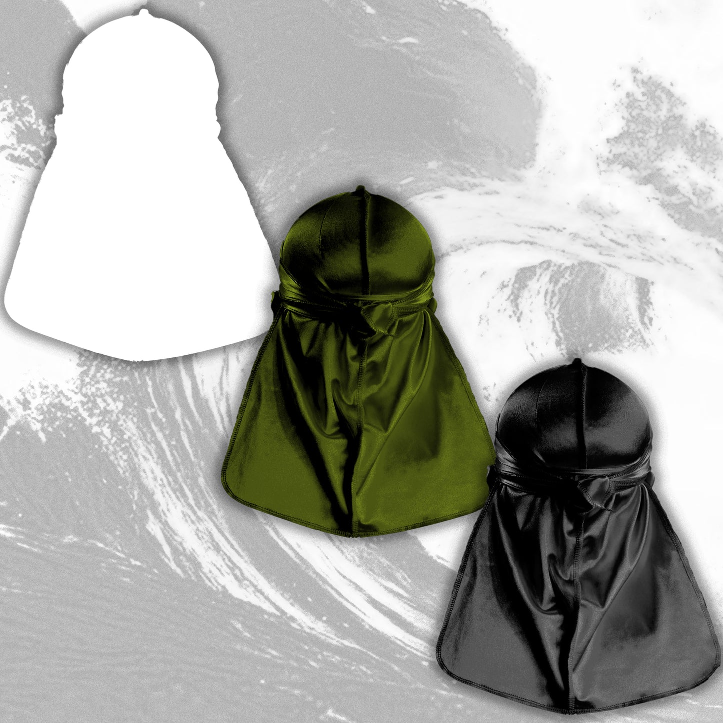 Premium Silk Durag Bundle Olive Green