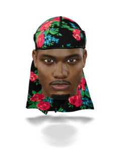 “Red Retro Roses” Ultra Wave Super Satin Silky Durag