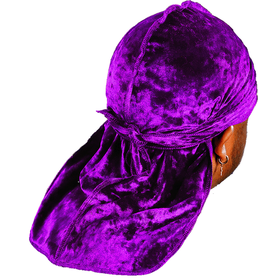 Premium Crushed Velvet Purple Durag