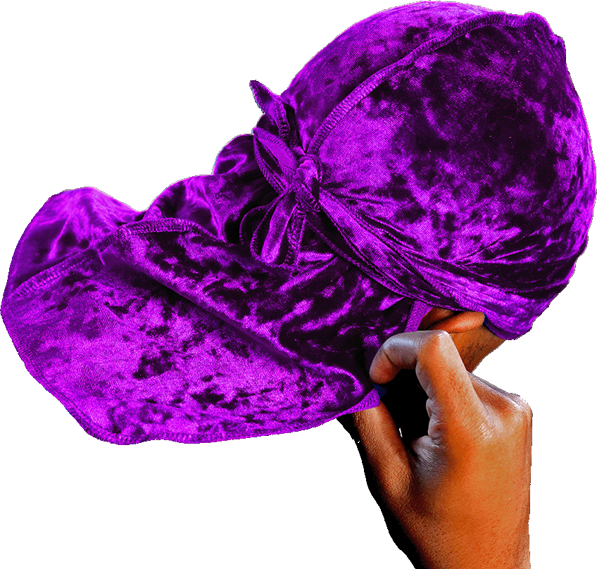 Premium Crushed Velvet Purple Durag