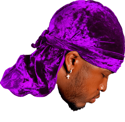 Premium Crushed Velvet Purple Durag