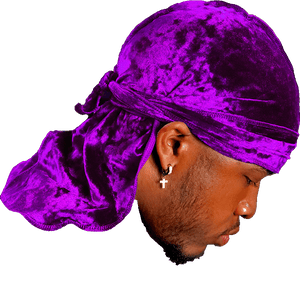 JagRags Crushed Velvet and Purple Durag for Men