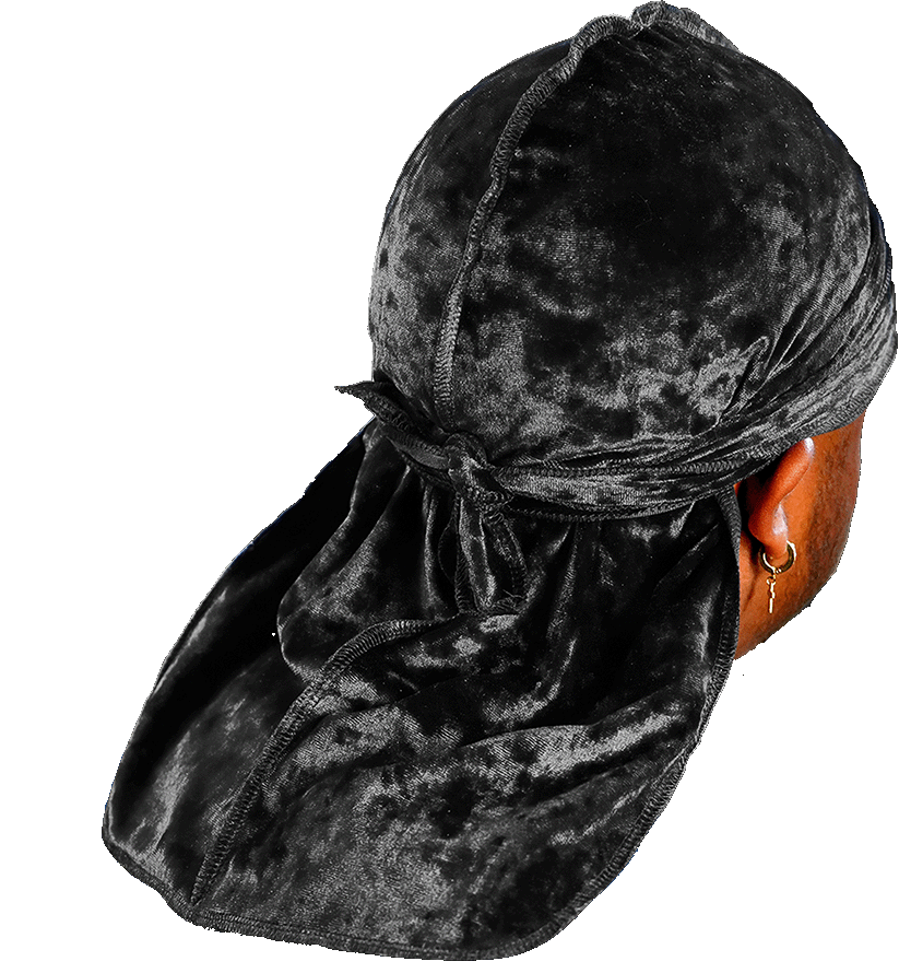 Premium Crushed Velvet Black Durag
