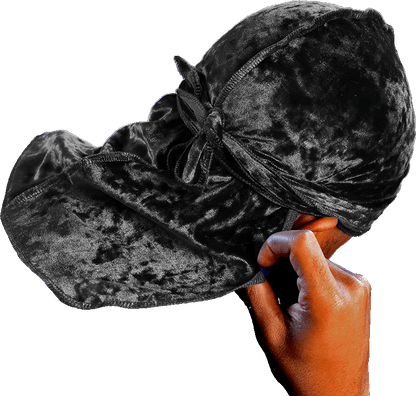 Premium Crushed Velvet Black Durag