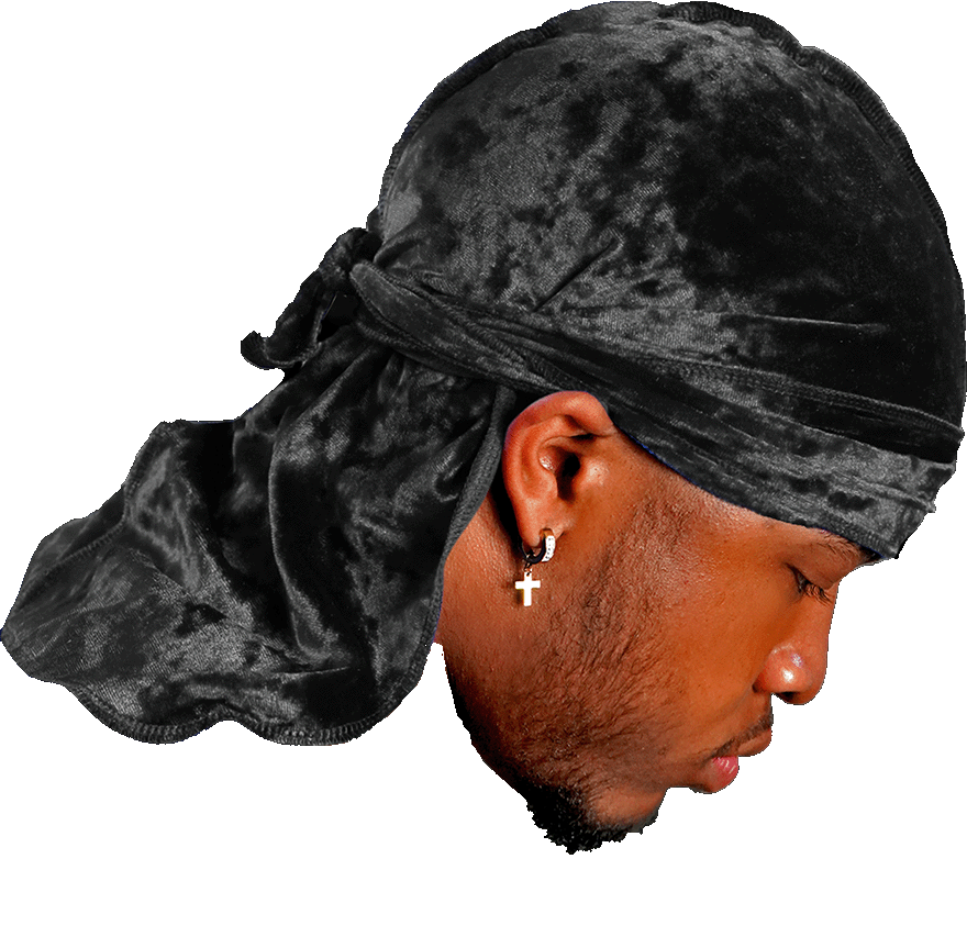 Premium Crushed Velvet Black Durag