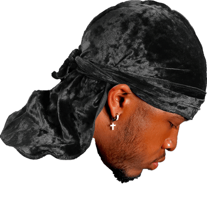 Premium Crushed Velvet Black Durag
