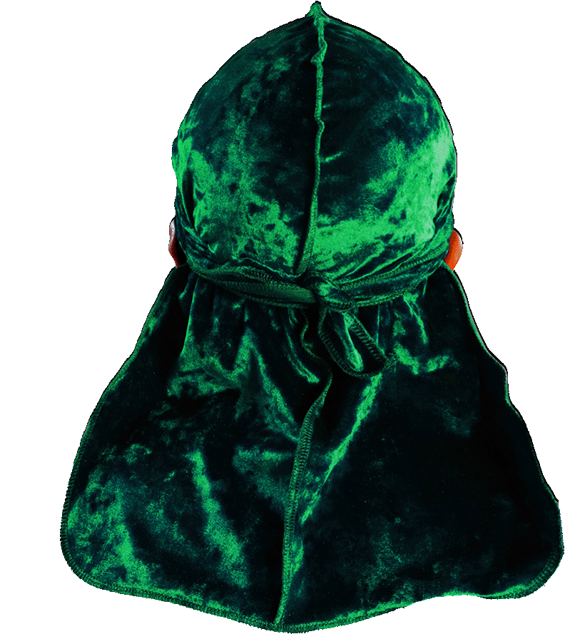 Premium Crushed Velvet Forest Green Durag