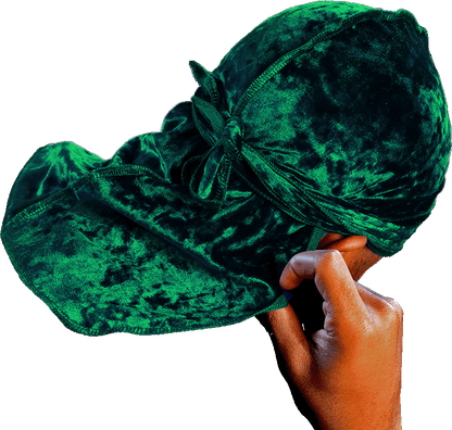 Premium Crushed Velvet Forest Green Durag