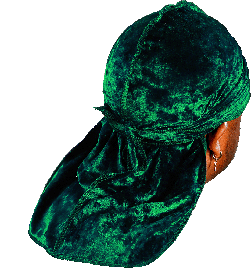 Premium Crushed Velvet Forest Green Durag