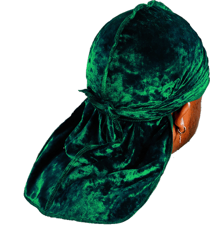 Premium Crushed Velvet Forest Green Durag
