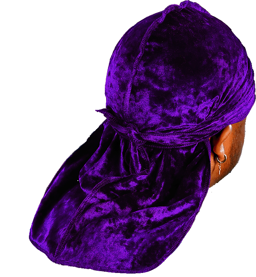 Premium Crushed Velvet Concord Purple Durag