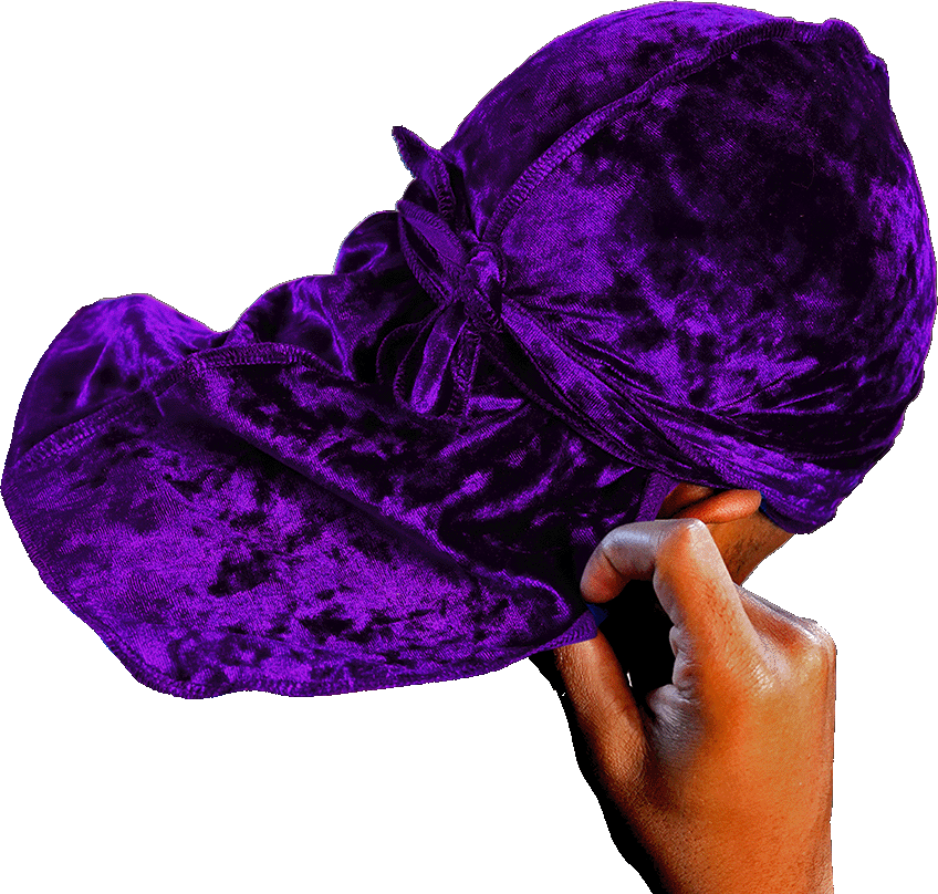 Premium Crushed Velvet Concord Purple Durag