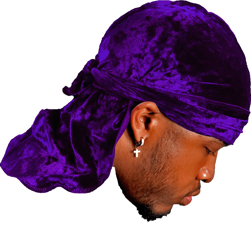 Premium Crushed Velvet Concord Purple Durag