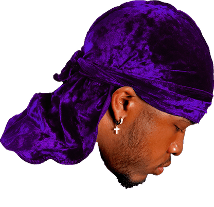 Premium Crushed Velvet Concord Purple Durag