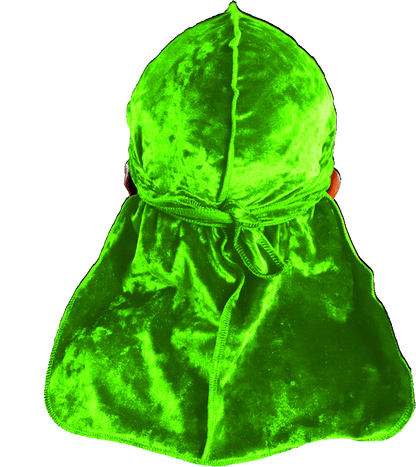 Premium Crushed Velvet Lime Green Durag