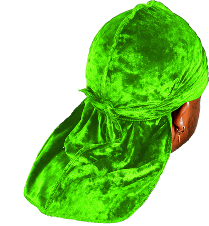 Premium Crushed Velvet Lime Green Durag