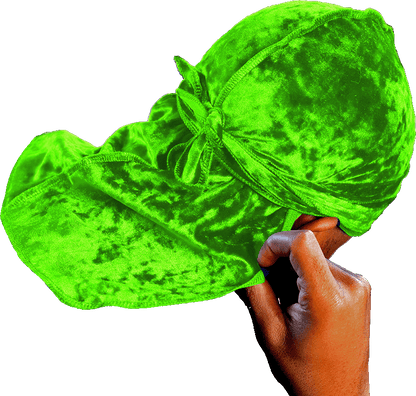 Premium Crushed Velvet Lime Green Durag