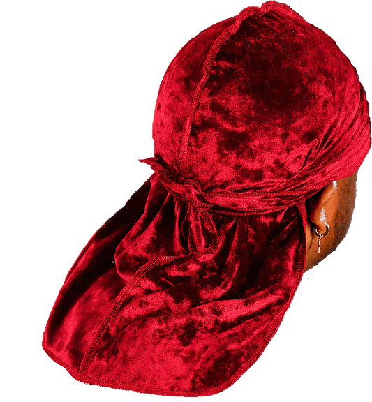 Premium Crushed Velvet Red Durag
