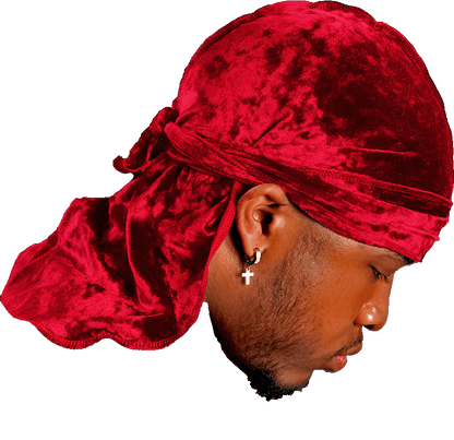 Premium Crushed Velvet Red Durag