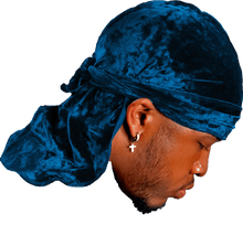 JagRags Crushed Velvet and Teal Durag for Men