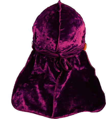 Premium Crushed Velvet Wine Red Durag