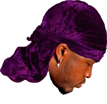 Premium Crushed Velvet Wine Red Durag