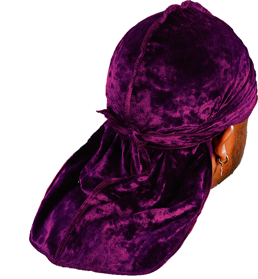 Premium Crushed Velvet Wine Red Durag