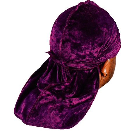 Premium Crushed Velvet Wine Red Durag