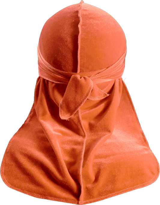 Premium Peach Orange Velvet Durag