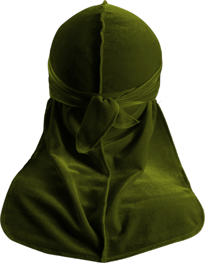 Premium Olive Green Velvet Durag