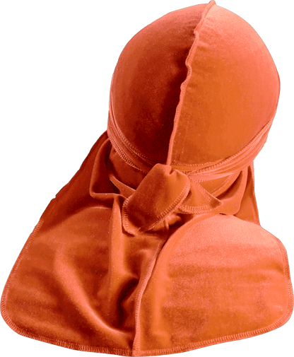 Premium Peach Orange Velvet Durag