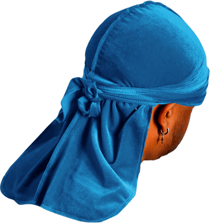 Premium Turquoise Blue Velvet Durag