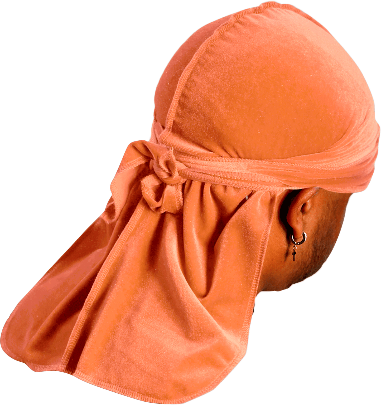 Premium Peach Orange Velvet Durag