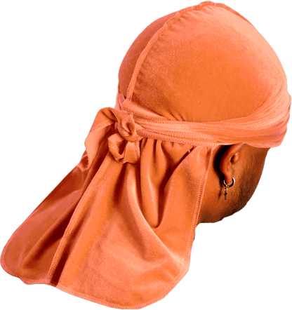 Premium Peach Orange Velvet Durag