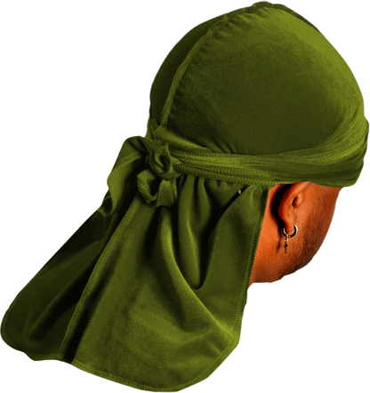 Premium Olive Green Velvet Durag
