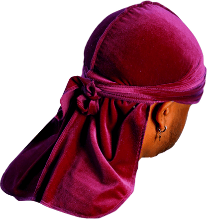 Premium Maroon Red Velvet Durag