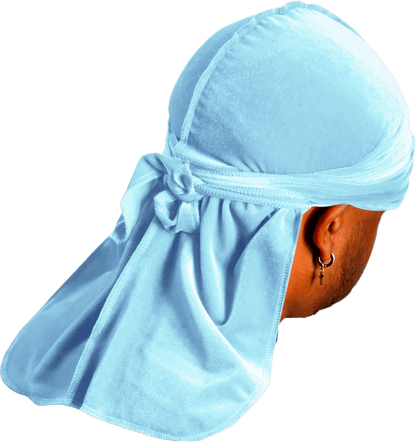 Premium Baby Blue Velvet Durag