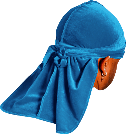Premium Turquoise Blue Velvet Durag