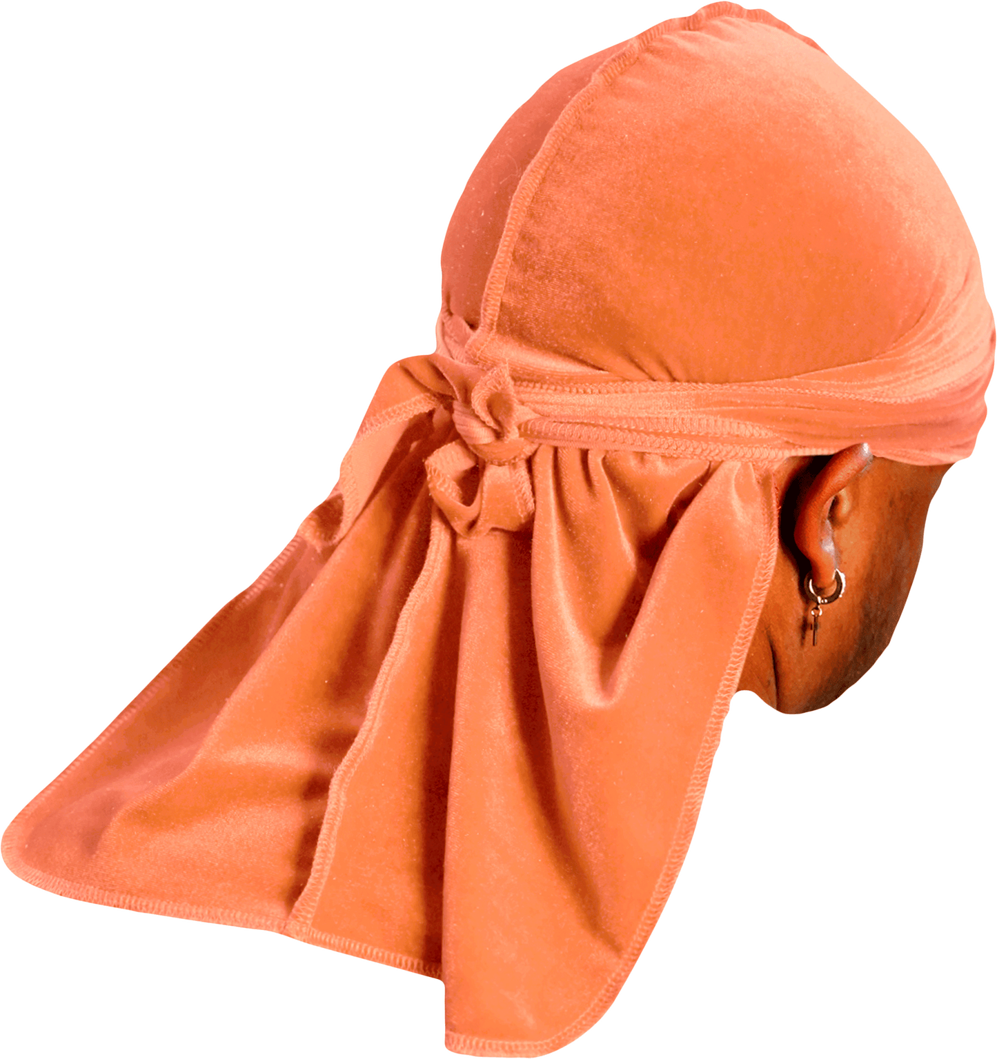 Premium Peach Orange Velvet Durag