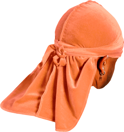 Premium Peach Orange Velvet Durag