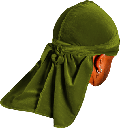 Premium Olive Green Velvet Durag