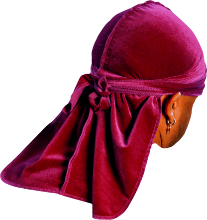Premium Maroon Red Velvet Durag
