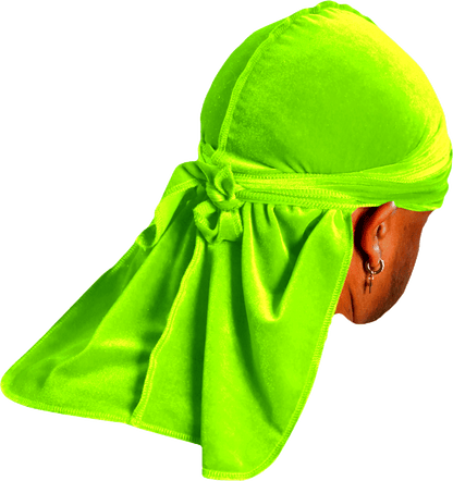 Premium Lime Velvet Durag