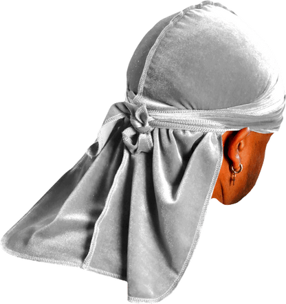 Premium Grey Velvet Durag